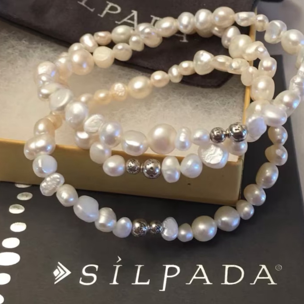 Silpada Authentic Goddess Fresh Water Sterling Silver Pearl Bracelet (5) NWOT๐ - Picture 5 of 9